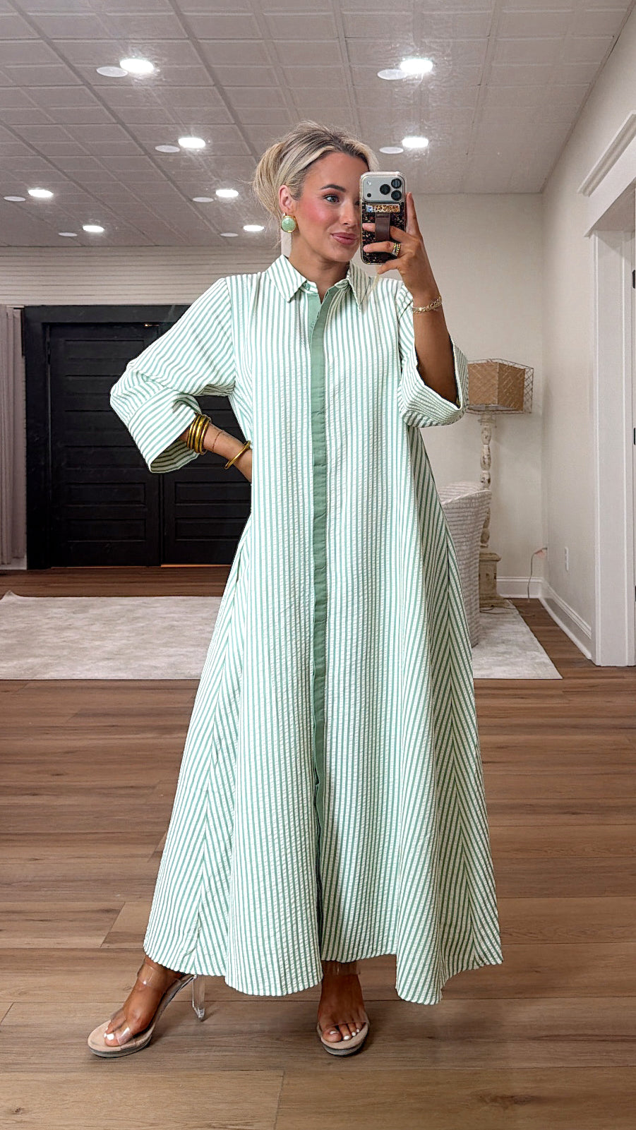 Sage Breeze Stripe Maxi