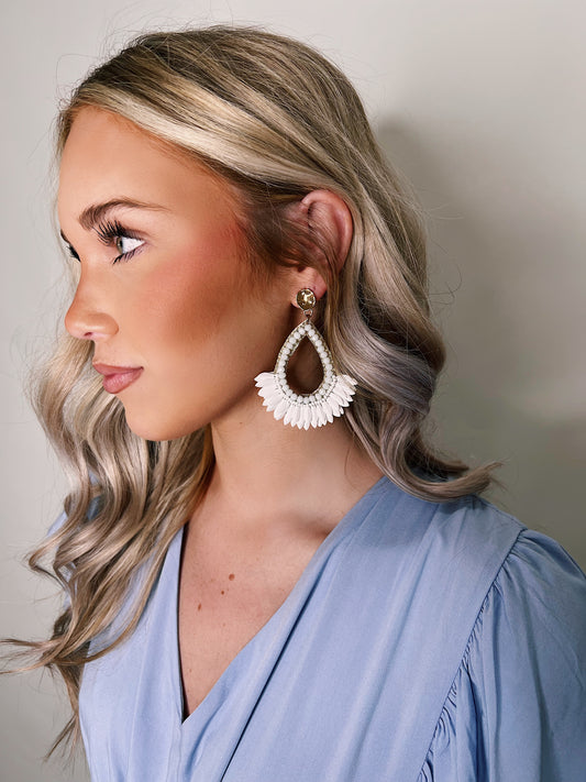 Maria Coin & Stone Teardrop Earrings