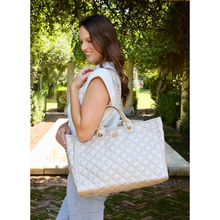 CAROLINE HILL | Pearl Quilted Melissa Tote Bag