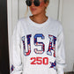 USA Patchwork Crew Neck