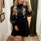 Golden Wild Leopard Embroidered Mini