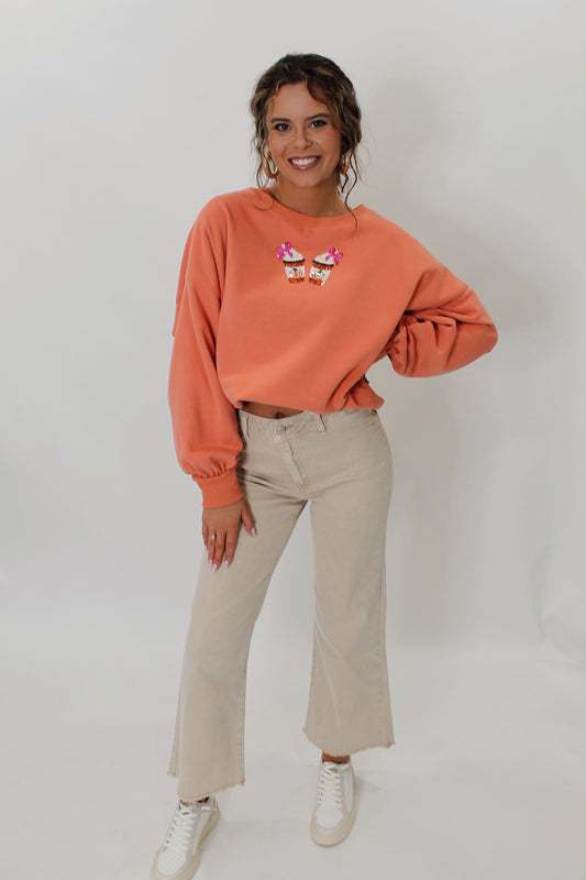 Pumpkin Latte Sequin Crewneck