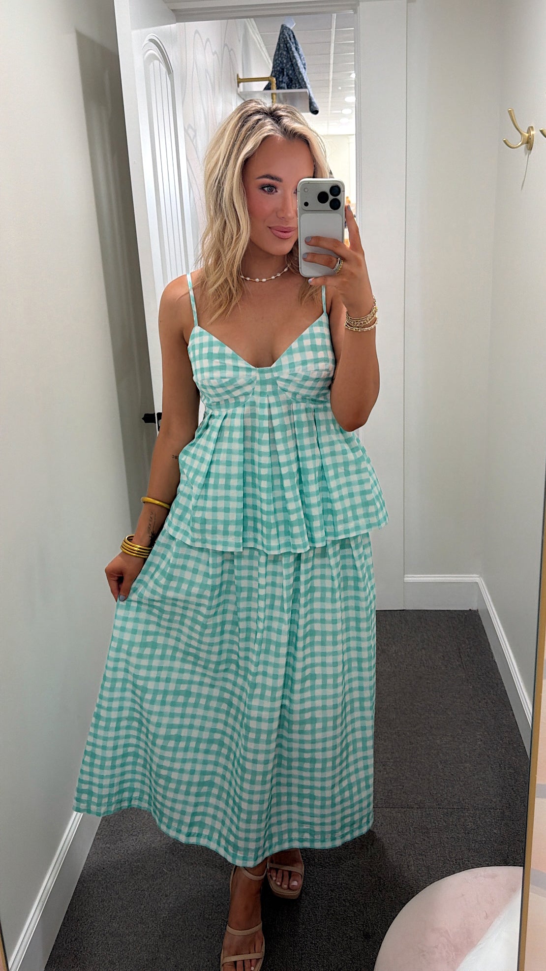 Serenity Gingham Skirt Set
