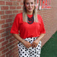Red Crewneck Classic Knit Top