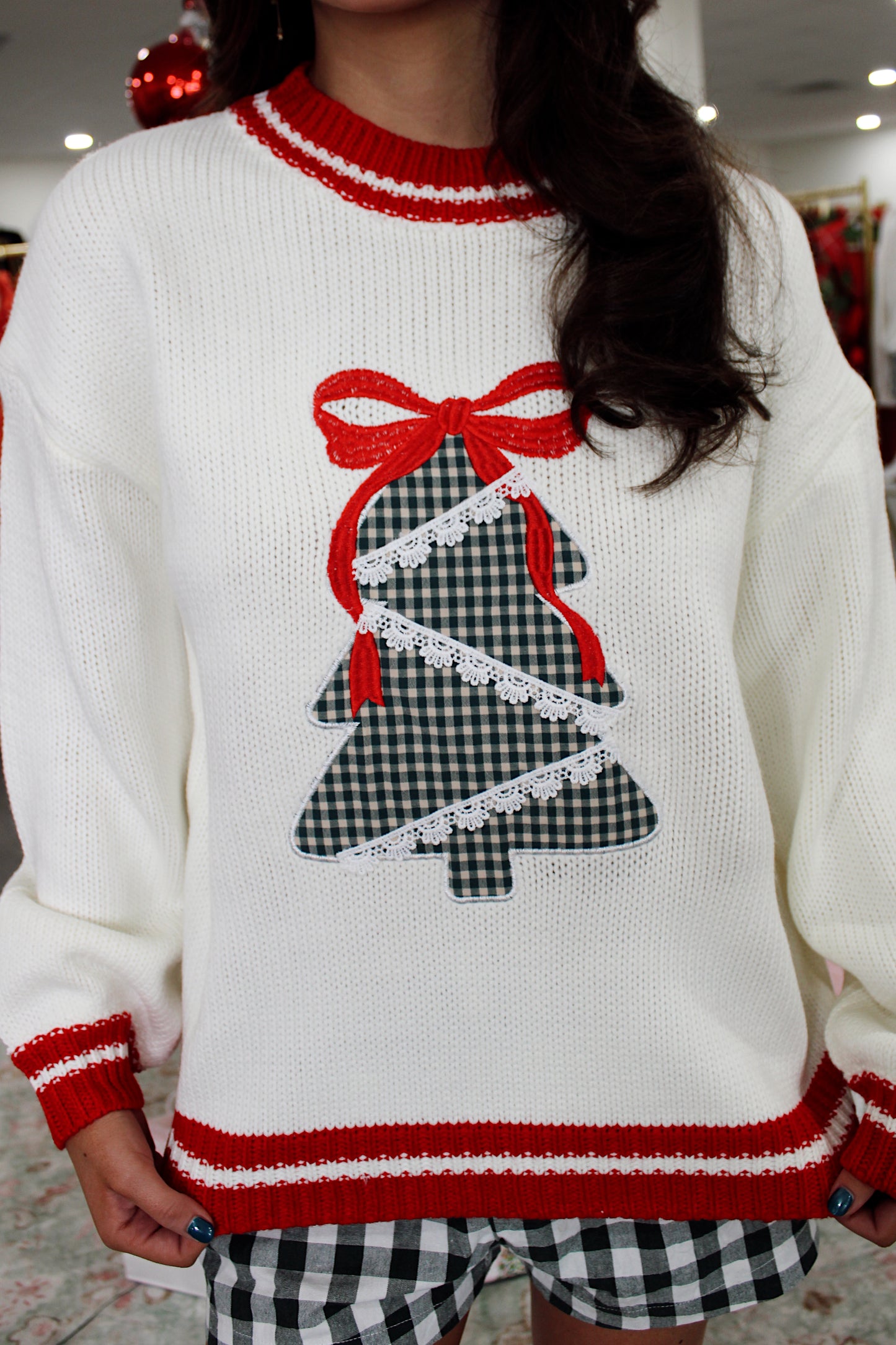 Christmas Tree Patchwork Sweater
