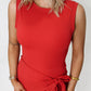Tie Wrap Romper - Red