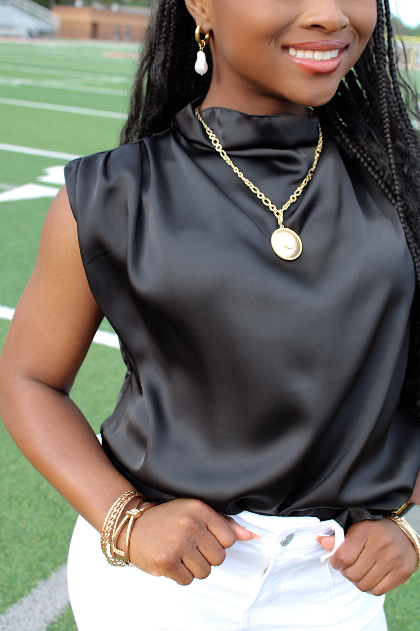 Satin Drape Top