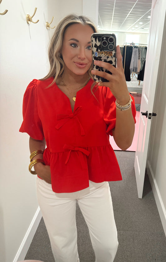 Sweet Surprise Blouse in Red