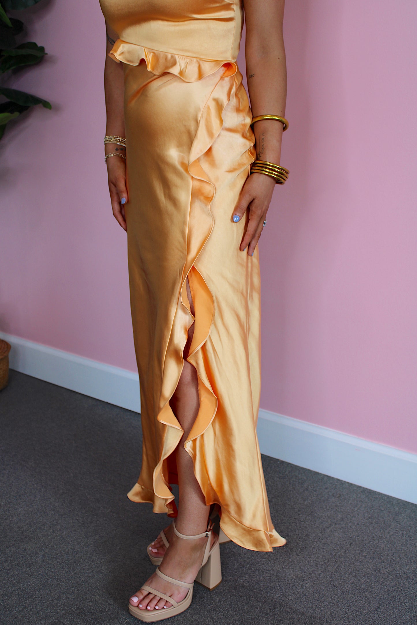 Golden Hour Ruffle Midi