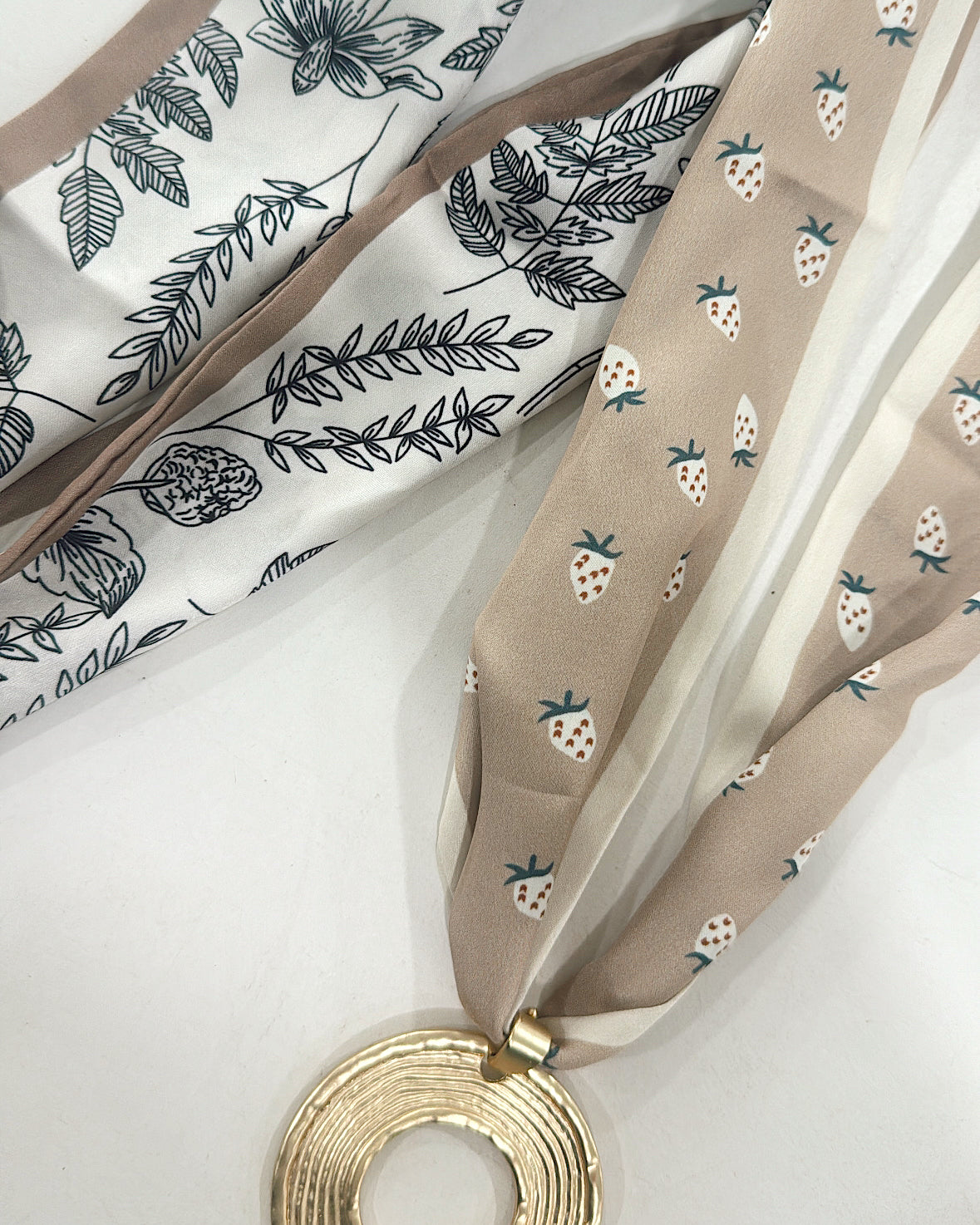 Hart Designs | Neutral Gold Pendant Scarf Necklaces