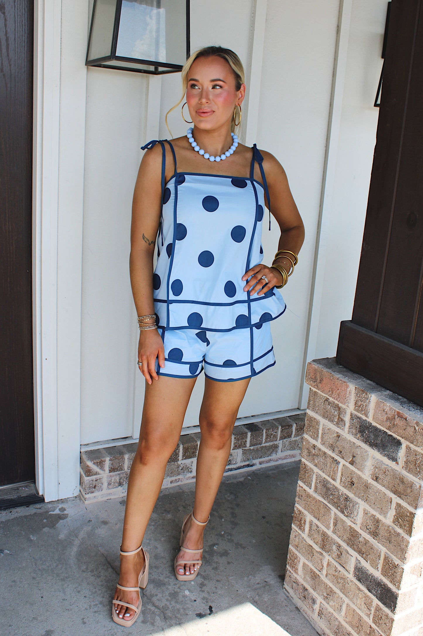 Blue Skies Polka Dot Set