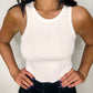 Sporty Spice Ribbed Bodysuit in White