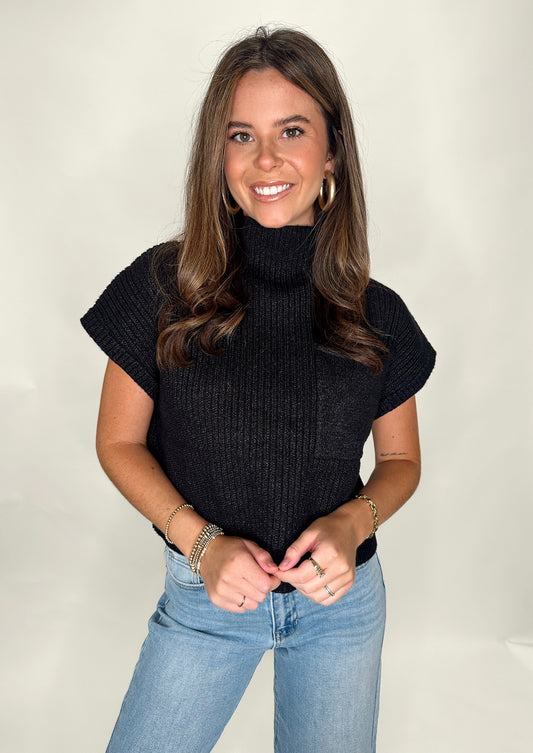 So Chic Sweater Top in Black