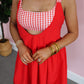 Gingham Dreams Romper - Red