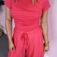 The Off Duty Pant Set - Berry
