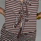 Stripe Pant Set - Brown