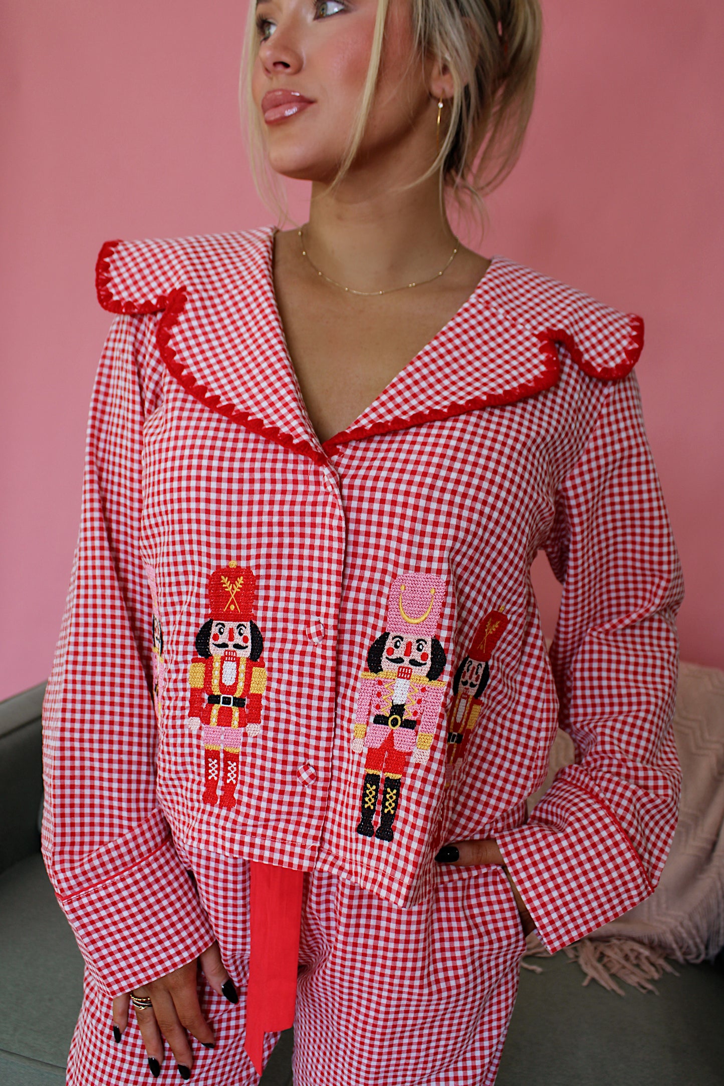 Nutcracker Embroidered Pajamas