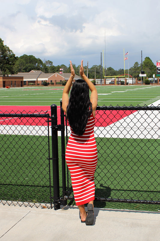 Victory Red & White Stripe Midi