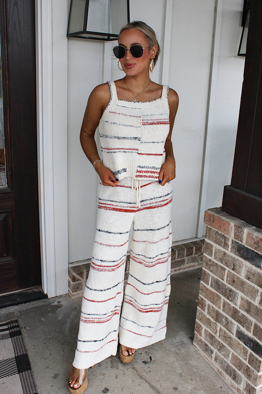 Coastal Stripe Knit Pant Set