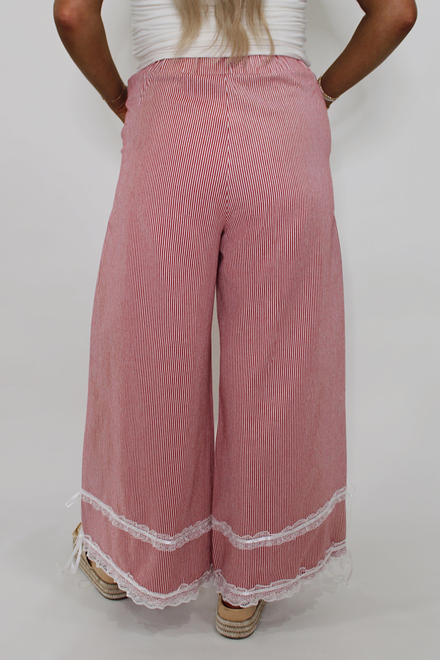 Pinstripe Pant - Red