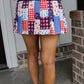 America Patchwork Floral Skort
