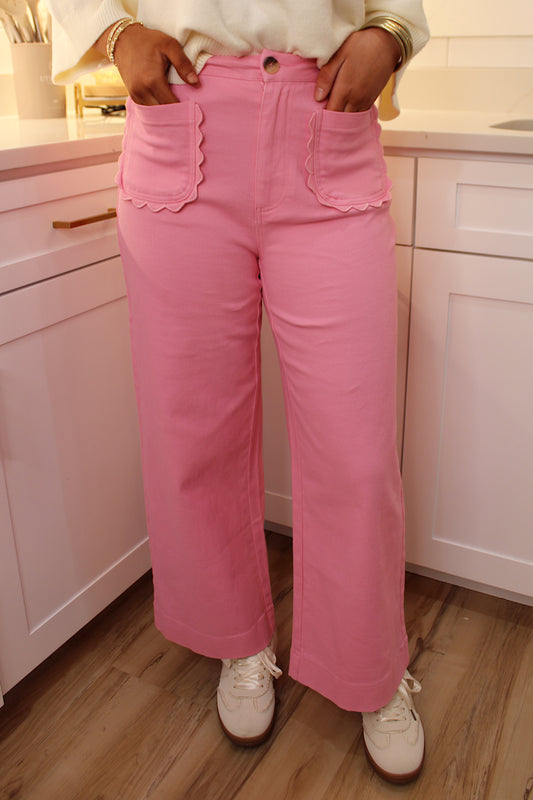 It Girl Scallop Pant - Pink