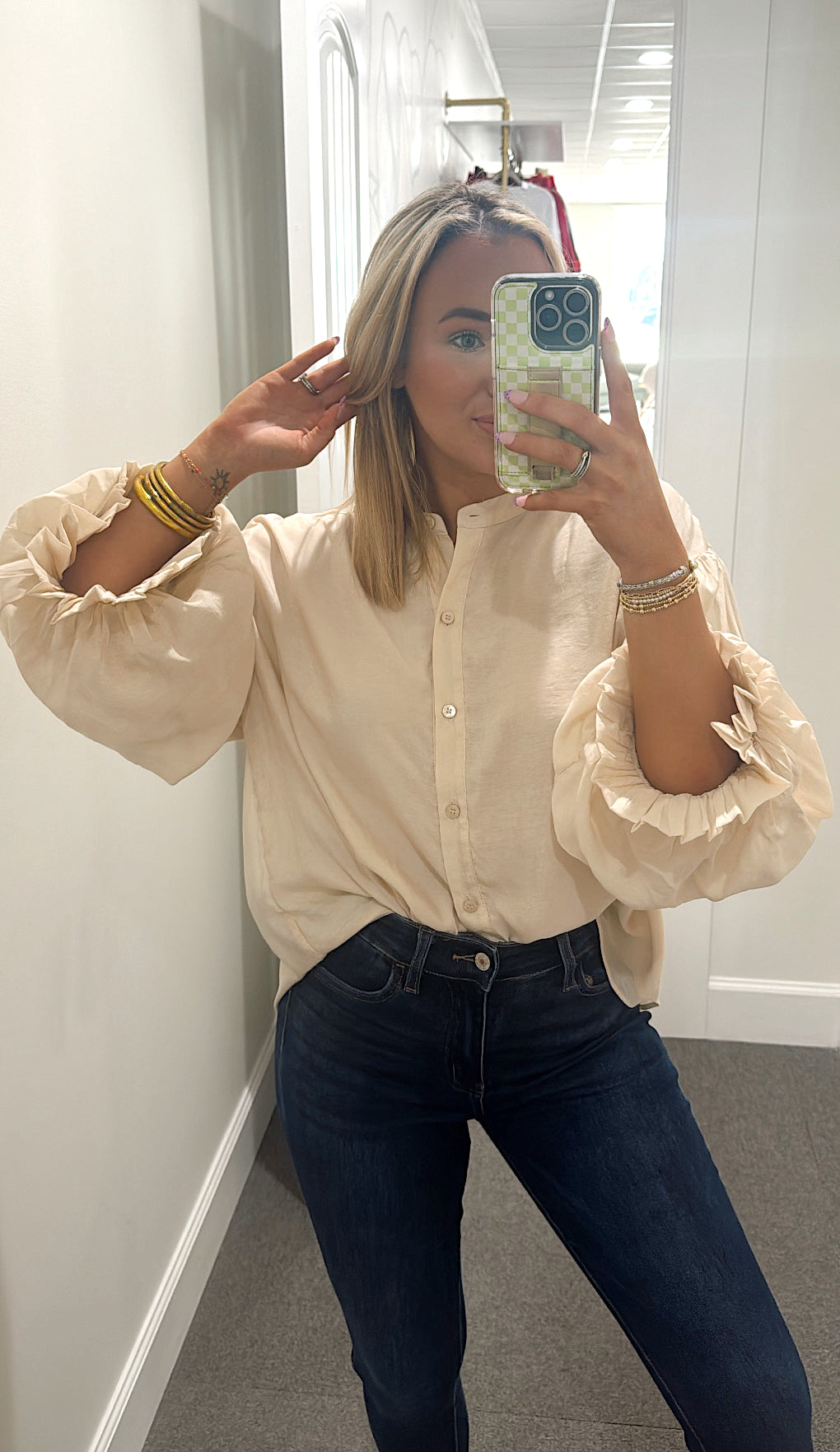 Social Sweetness Blouse in Champagne