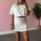 Nora Crop Skort Set - Heather Grey