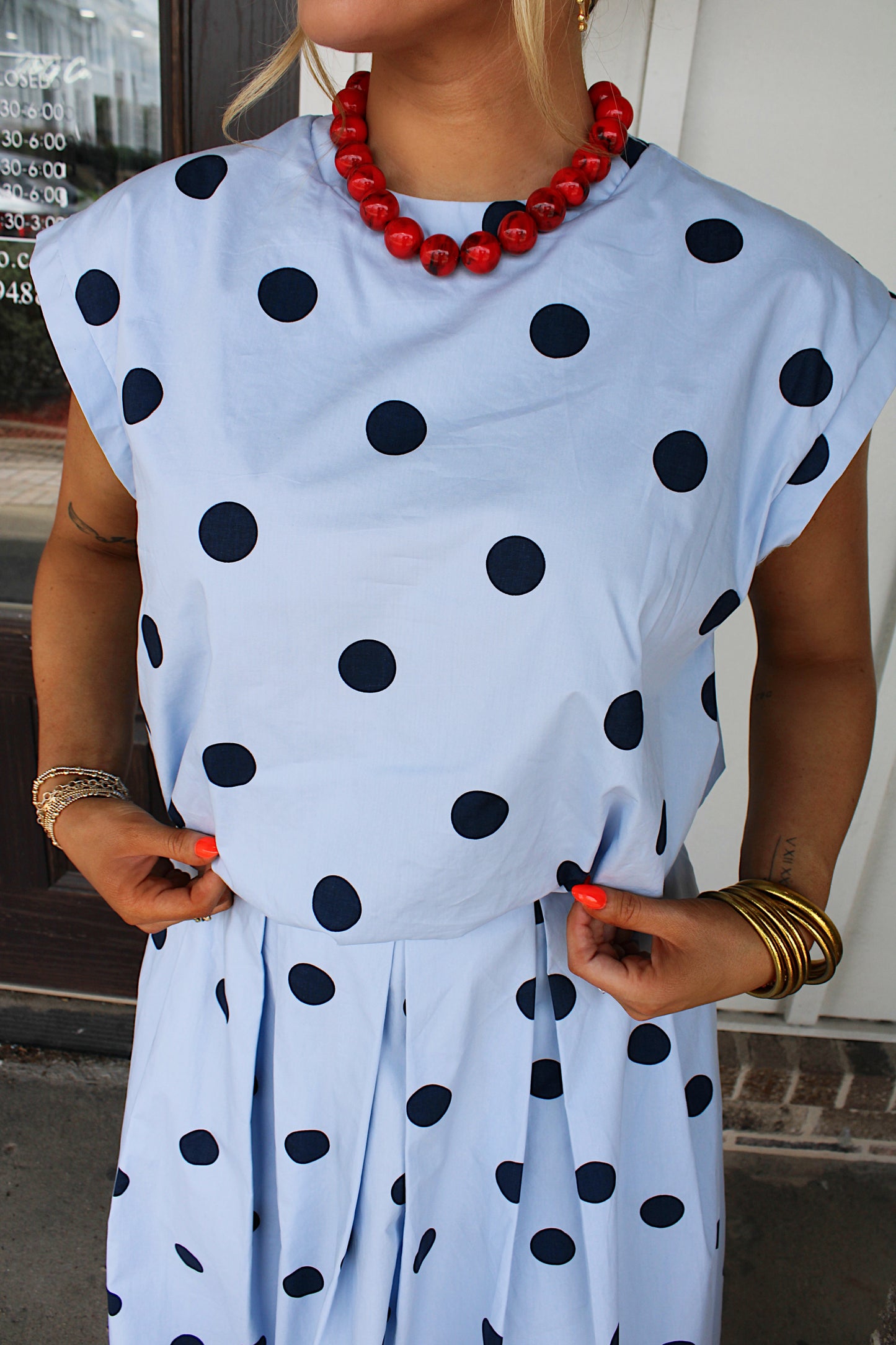 The Graceful Spotted Skirt Set