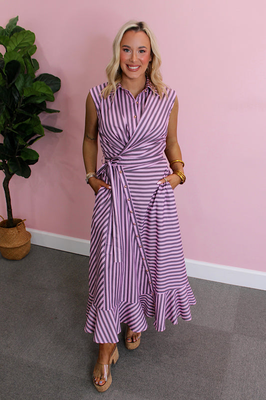 Blush Cocoa Striped Maxi