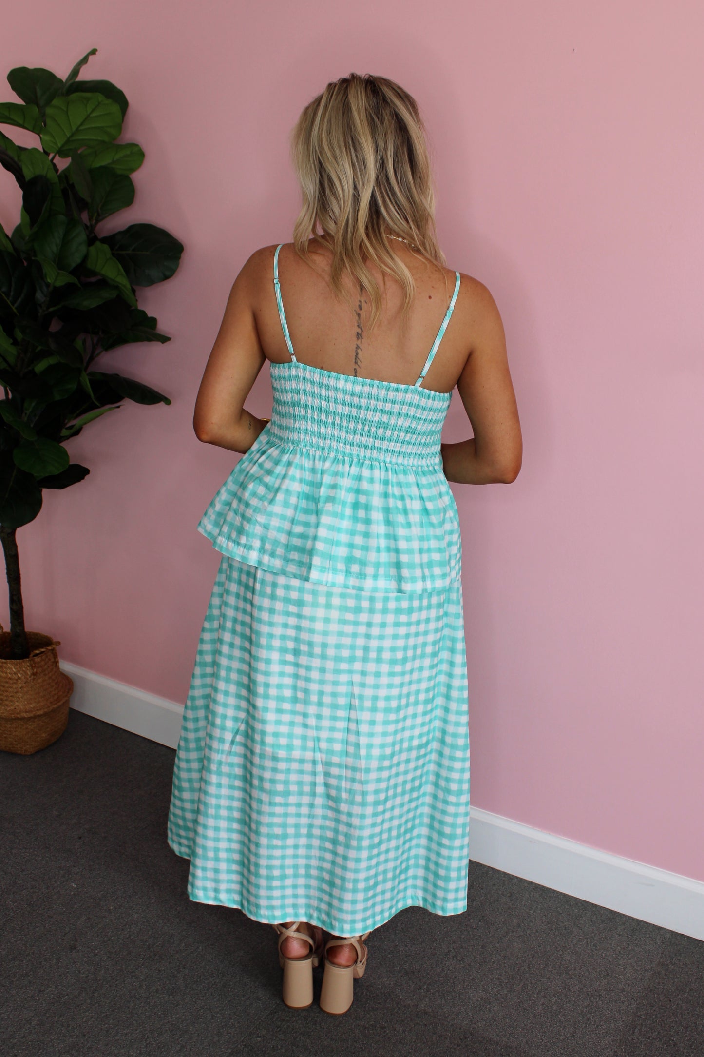 Serenity Gingham Skirt Set