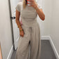 The Off Duty Pant Set - Gray