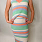 KARLIE / Pastel Pretty Stripped Skirt Set