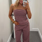 Weekend Away Pant Set - Pink/Brown