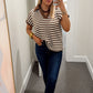 Coffee Date Stripe top