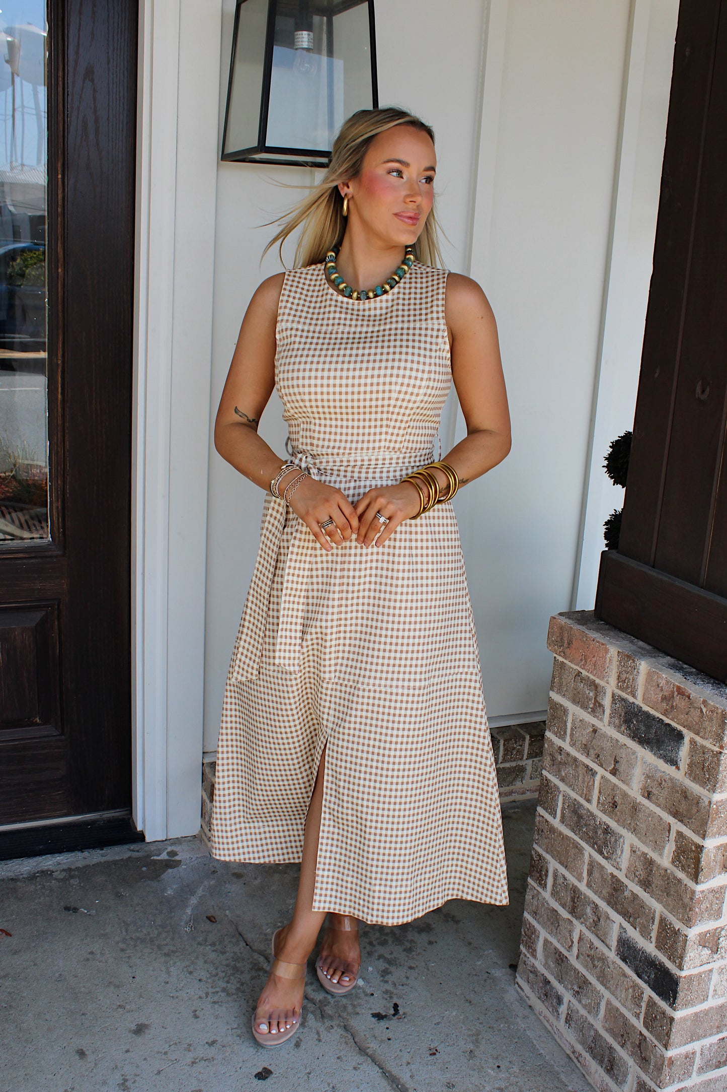 Autumn Harvest Gingham Midi