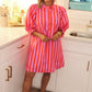 Lover's Lane Striped Dress - Pink/Red