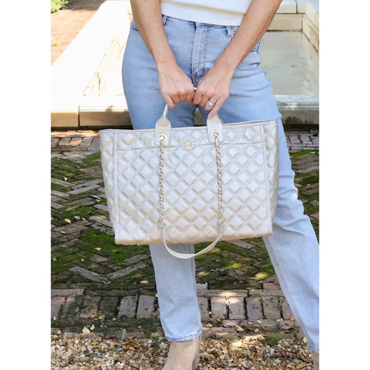 CAROLINE HILL | Pearl Quilted Melissa Tote Bag