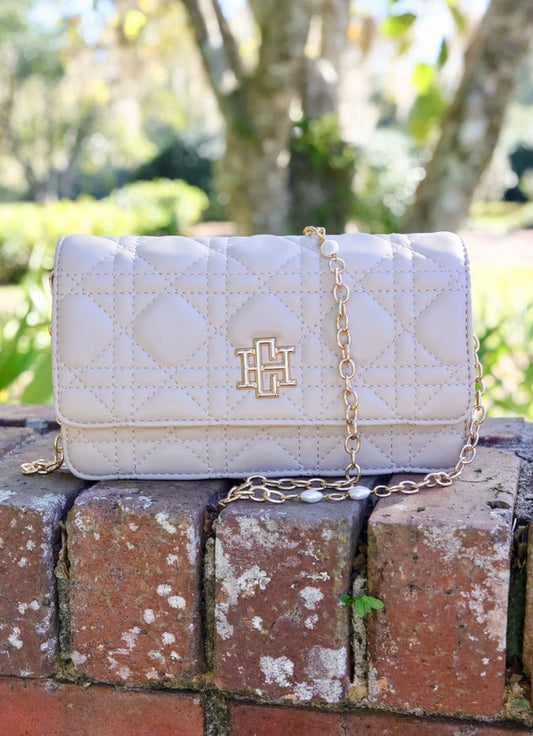 CAROLINE HILL | Nude Quilted Brynleigh Crossbody