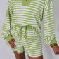 Evergreen Stripe Short Set