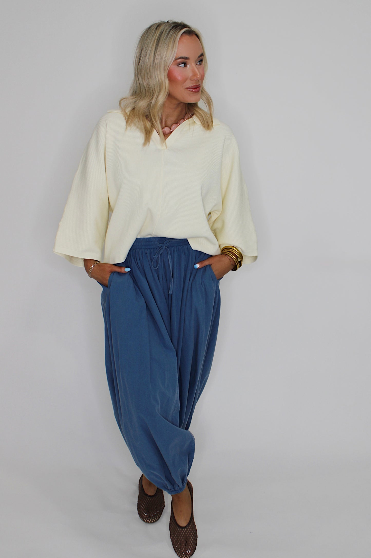 Spring Reset V Neck - Cream