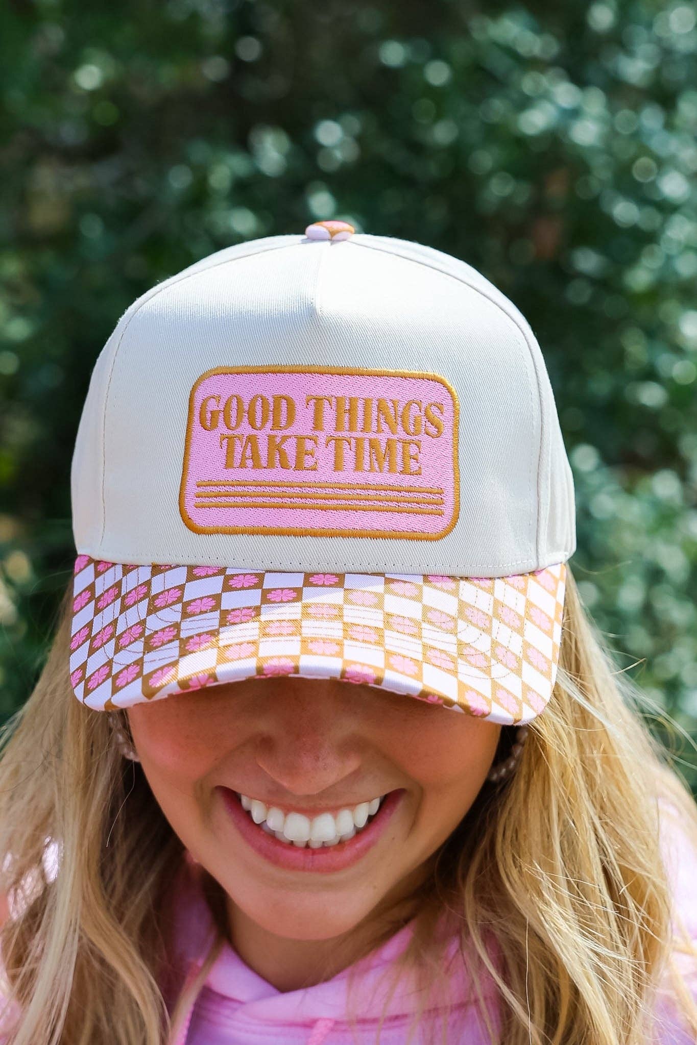 GOOD THINGS TAKE TIME TRUCKER HAT