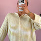 Button Down Cardigan - Yellow/White