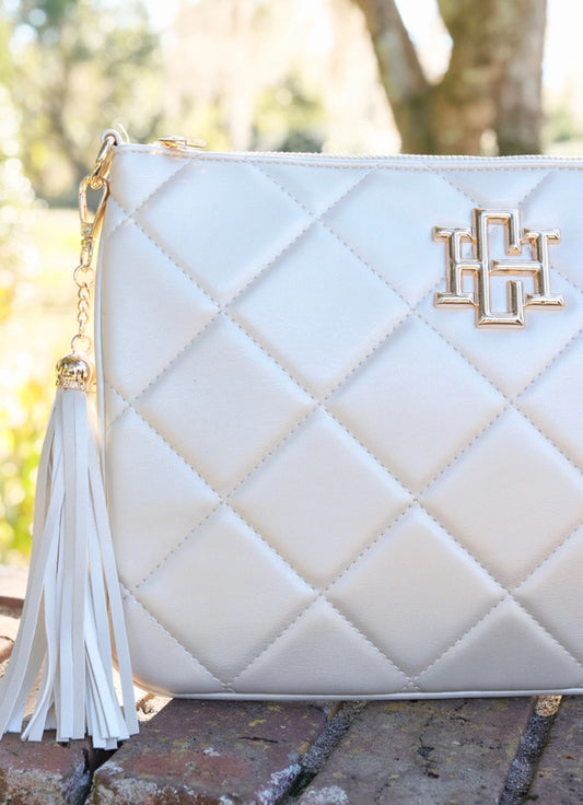 CAROLINE HILL | Pearl Quilted Madelyn Clutch/Crossbody