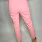 Cropped Straight Leg Jean - Pink