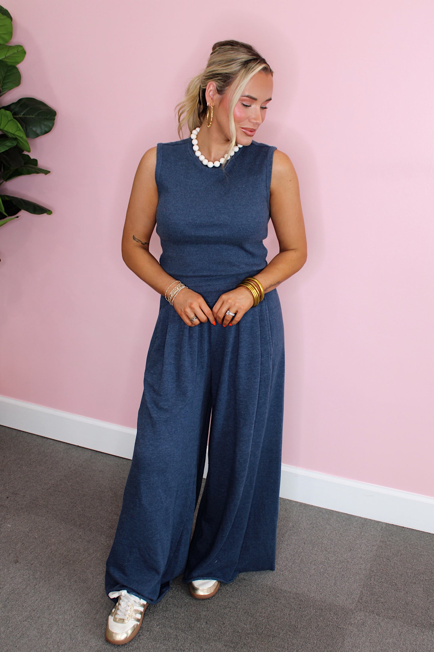 Lazy Lounge Pant Set - Navy