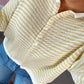 Button Down Cardigan - Yellow/White