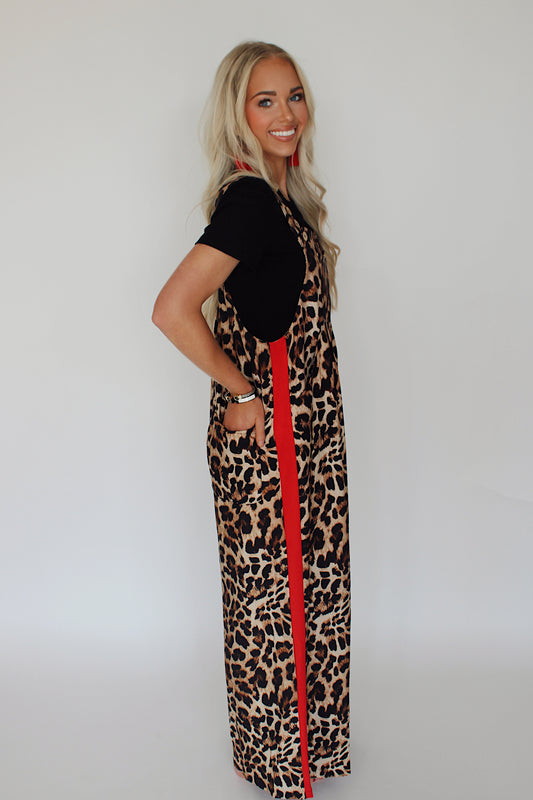 Leopard Jumpsuit - Red