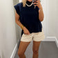 Happy Days Knit Top - Navy