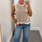 Dotted Delight Sleeveless Tank - Beige
